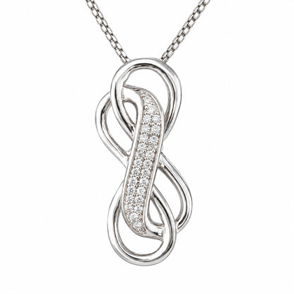 DiamondCelebritees 925 Sterling Silver White Double Infinite 0.25ct Cubic Zirconia 1INCH Pendant
