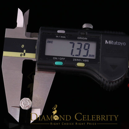 DiamondCelebritees 925 White Sterling Silver 0.10ct Diamond Hexagon Men's/Women's Stud Earrings