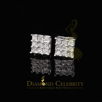DiamondCelebritees 0.15ct Diamond Hip Hop Women's & Men's Stud Earrings 925 White Sterling Silver