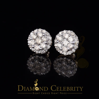 DiamondCelebritees 10K Real Yellow Gold w/Real 1.33 CT Diamond Men's/Women's Stud Earring