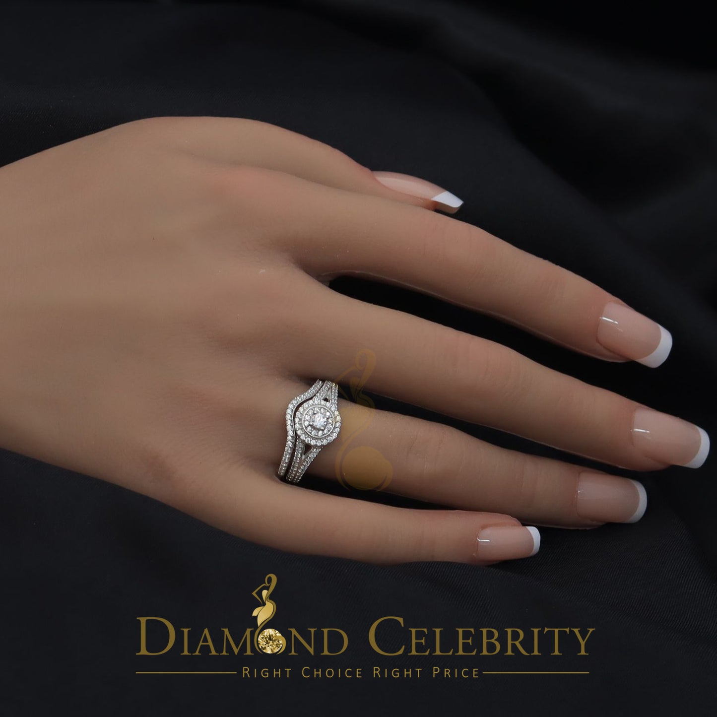 DiamondCelebritees 1.20CT Wedding White Ring For Women 925 Sterling Silver Cubic Zirconia Size 7