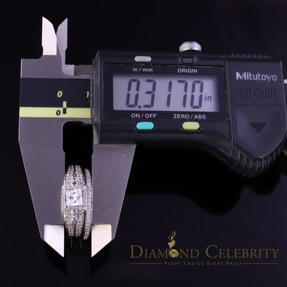 DiamondCelebritees White Sterling Silver Square Cubic Zirconia 1.11ct Womens Fashion Ring Size 7