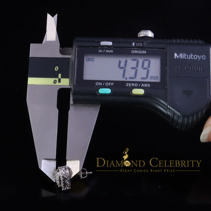 DiamondCelebritees  1.18ct Cubic Zirconia 925 White Sterling Silver Women's Hip Hop Heart Earrings