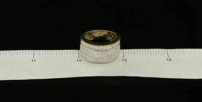 DiamondCelebritees 925 Sterling Yellow Silver 6.00ct Cubic Zirconia Round For Men's Ring Size 8