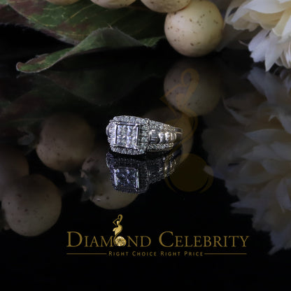 DiamondCelebritees 925 White Silver 4.0ct Square Shape Cubic Zirconia Engagement Womens Ring size 7