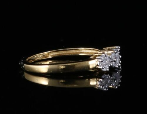 DiamondCelebritees 925 Yellow Silver Cubic Zirconia 1.25 ct Past Present Future Womens Ring Size 6