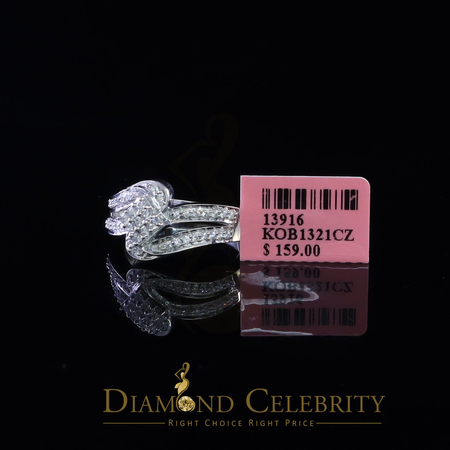 DiamondCelebritees 1.00ct 925 Sterling White Silver 'Z' Round Cubic Zirconia Womens Ring Size 7