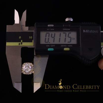 King Of Blings  10K Yellow Gold 2.50CT 'VVS' 'FL' D clr Moissonite Womens Cushion Cut Ring S/7