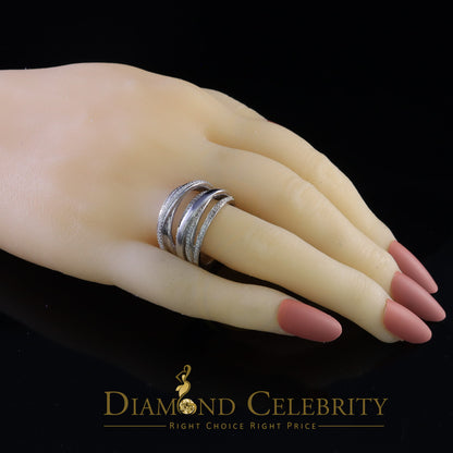 DiamondCelebritees 1.50ct Sterling Silver 925 White Cubic Zirconia Multi Round Ladie's Ring Size 9
