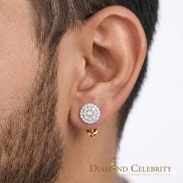 DiamondCelebritees  925 Yellow Sterling Silver 1.86ct Cubic Zirconia Round Women's Stud Earrings