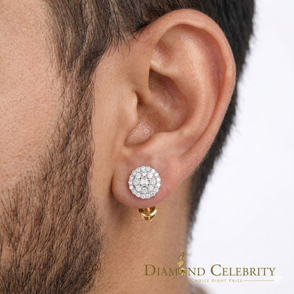 DiamondCelebritees  925 Yellow Sterling Silver 1.86ct Cubic Zirconia Round Women's Stud Earrings