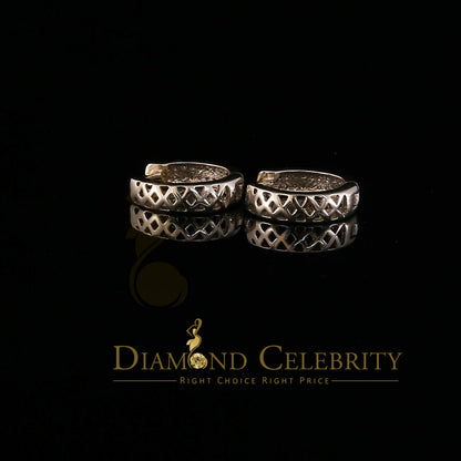 DiamondCelebritees 0.15ct Diamond 925 Sterling Silver Yellow Hoop Stud Earrings For Men's / Women's