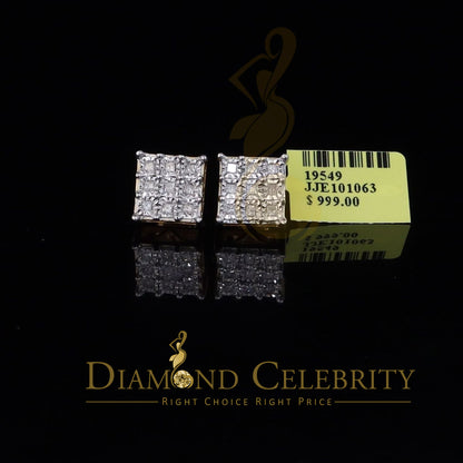 DiamondCelebritees 0.50ct Diamond 925 Sterling Silver Yellow For Men's / Women's Square Earrings