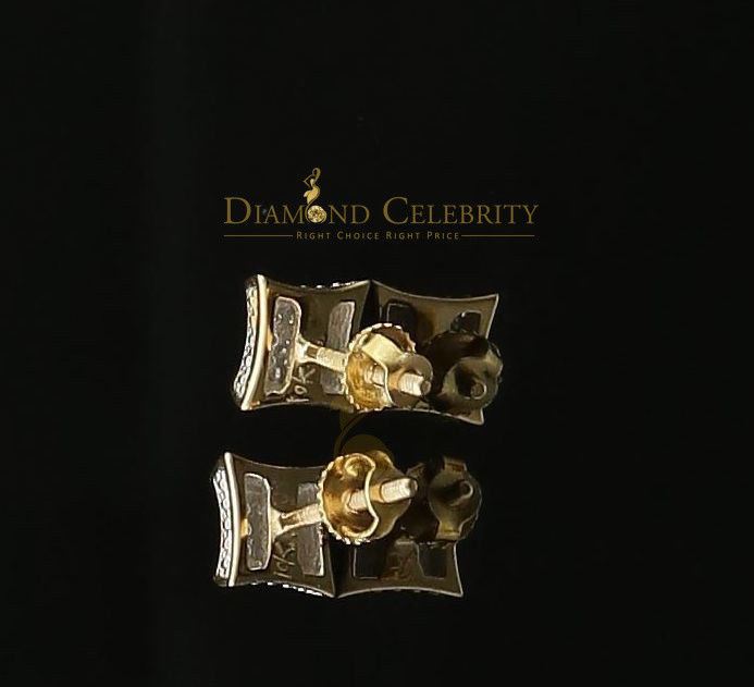DiamondCelebritees 10K Yellow Real Gold with Real 0.05CT Diamond Men's /Ladies Stud Earring