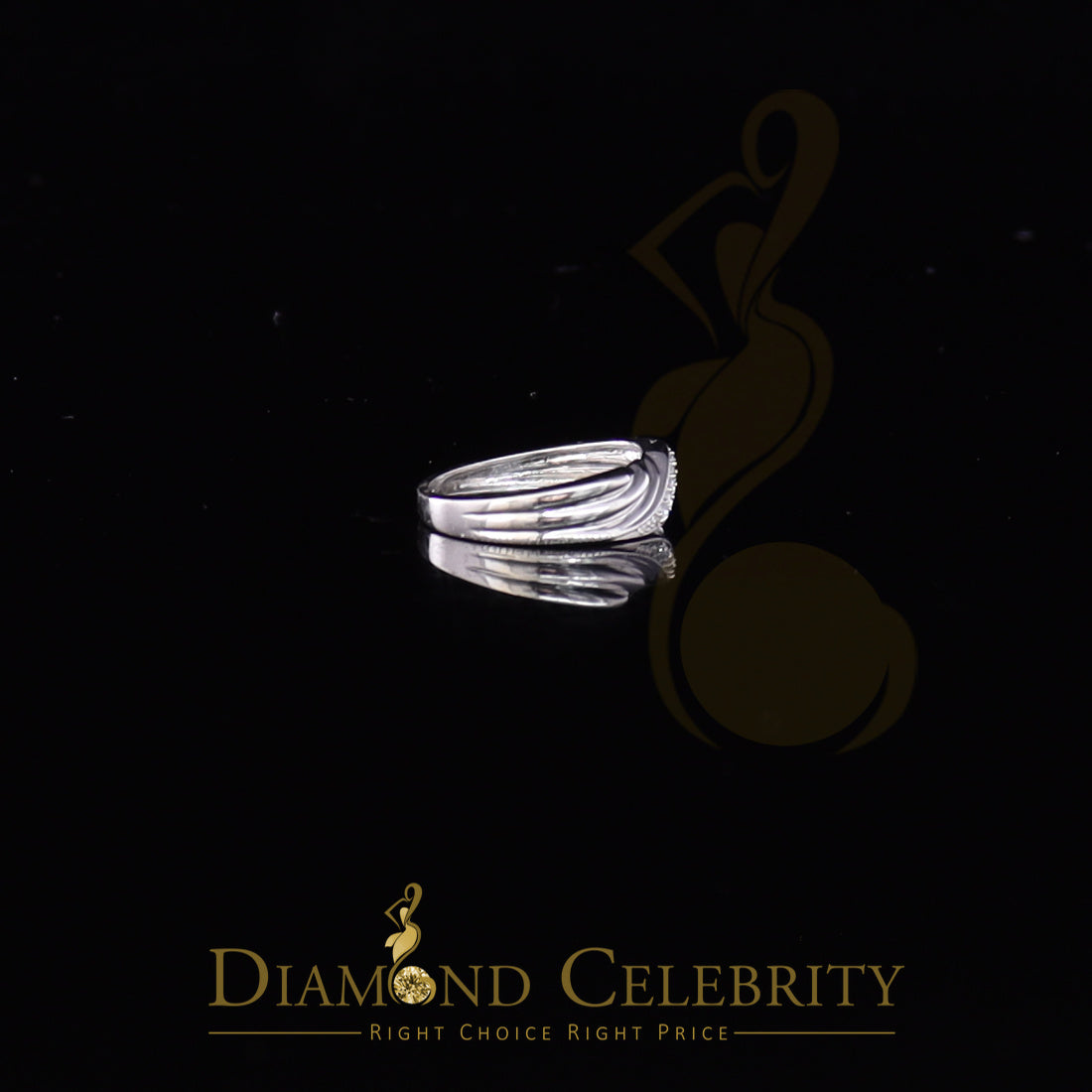 DiamondCelebritees 0.10ct White 925 Sterling Silver Shiny Cubic Zirconia Promise Womens Ring Size 6