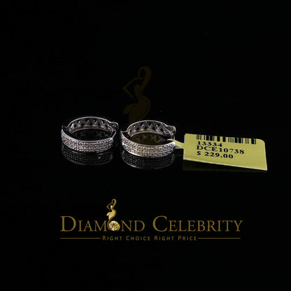 DiamondCelebritees 0.15ct Diamond 925 Sterling Silver White Hoop Stud Earrings For unisex