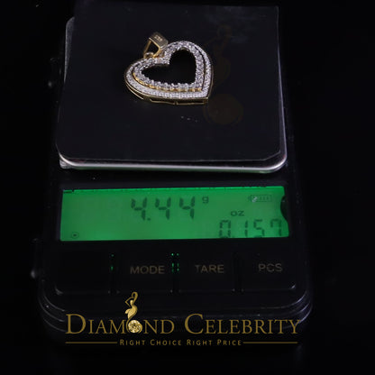 DiamondCelebritees  Real 0.10ct Diamond Sterling Silver HEART Yellow Charm Fashion Necklace Pendant