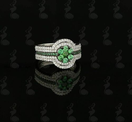 DiamondCelebritees 925 Sterling White Silver 2.50ct Floral Shape Cubic Zirconia Womens Ring SZ 6.5