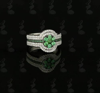 DiamondCelebritees 925 Sterling White Silver 2.50ct Floral Shape Cubic Zirconia Womens Ring SZ 6.5