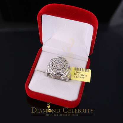 DiamondCelebritees 0.30CT Real Diamond Men's 925 Sterling Silver White Ring Size 8 Antique Design