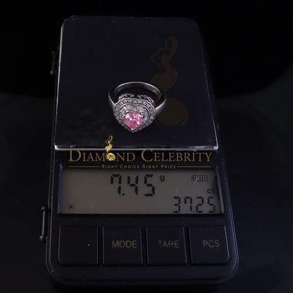 DiamondCelebritees 925 White Sterling Silver 3.90ct Cubic Zirconia Promise Heart Ring Size 7.5
