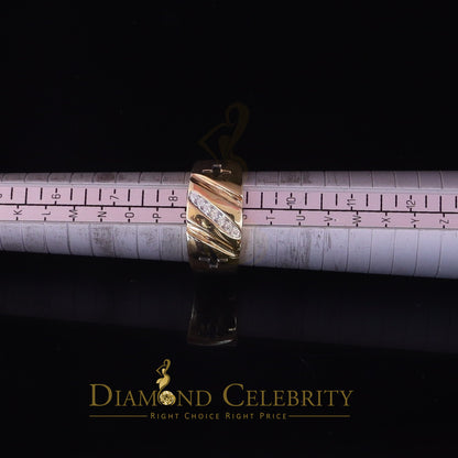 DiamondCelebritees 0.14 ct Sterling Yellow Silver Round 925 CZ Men Rings Engagement Size 9.00