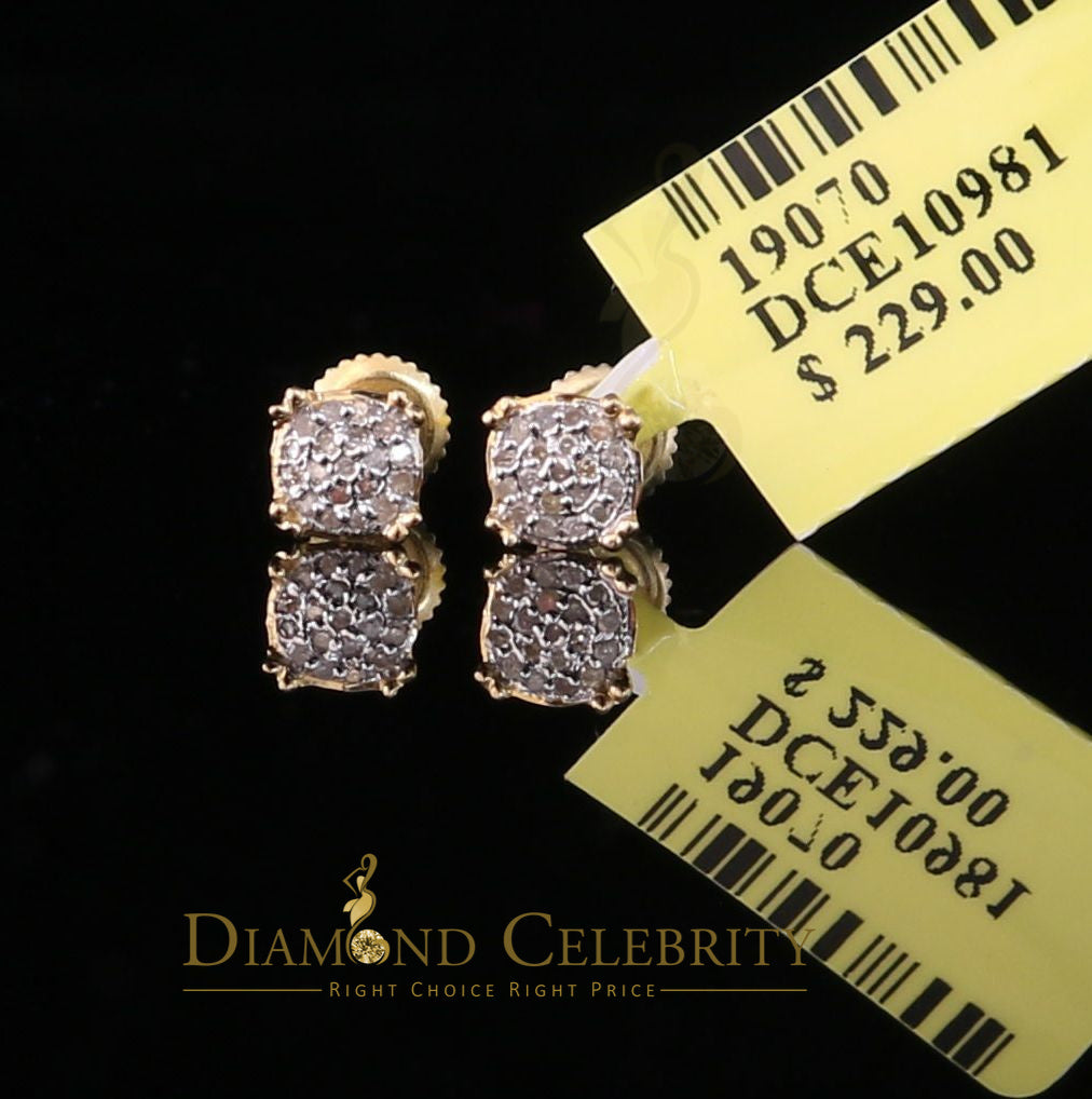 DiamondCelebritees 0.10 ct Round Diamond Collection 925 Sterling Silver Yellow For Women's Earrings