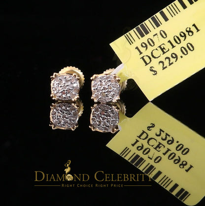 DiamondCelebritees 0.10 ct Round Diamond Collection 925 Sterling Silver Yellow For Women's Earrings