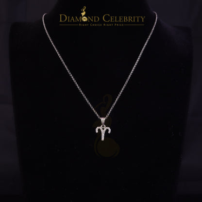 DiamondCelebritees 0.42ct Cubic Zirconia White Silver ARIES-APRIL Month Pendant for Men's & Women's