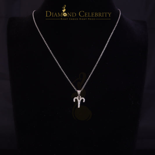 DiamondCelebritees 0.42ct Cubic Zirconia White Silver ARIES-APRIL Month Pendant for Men's & Women's
