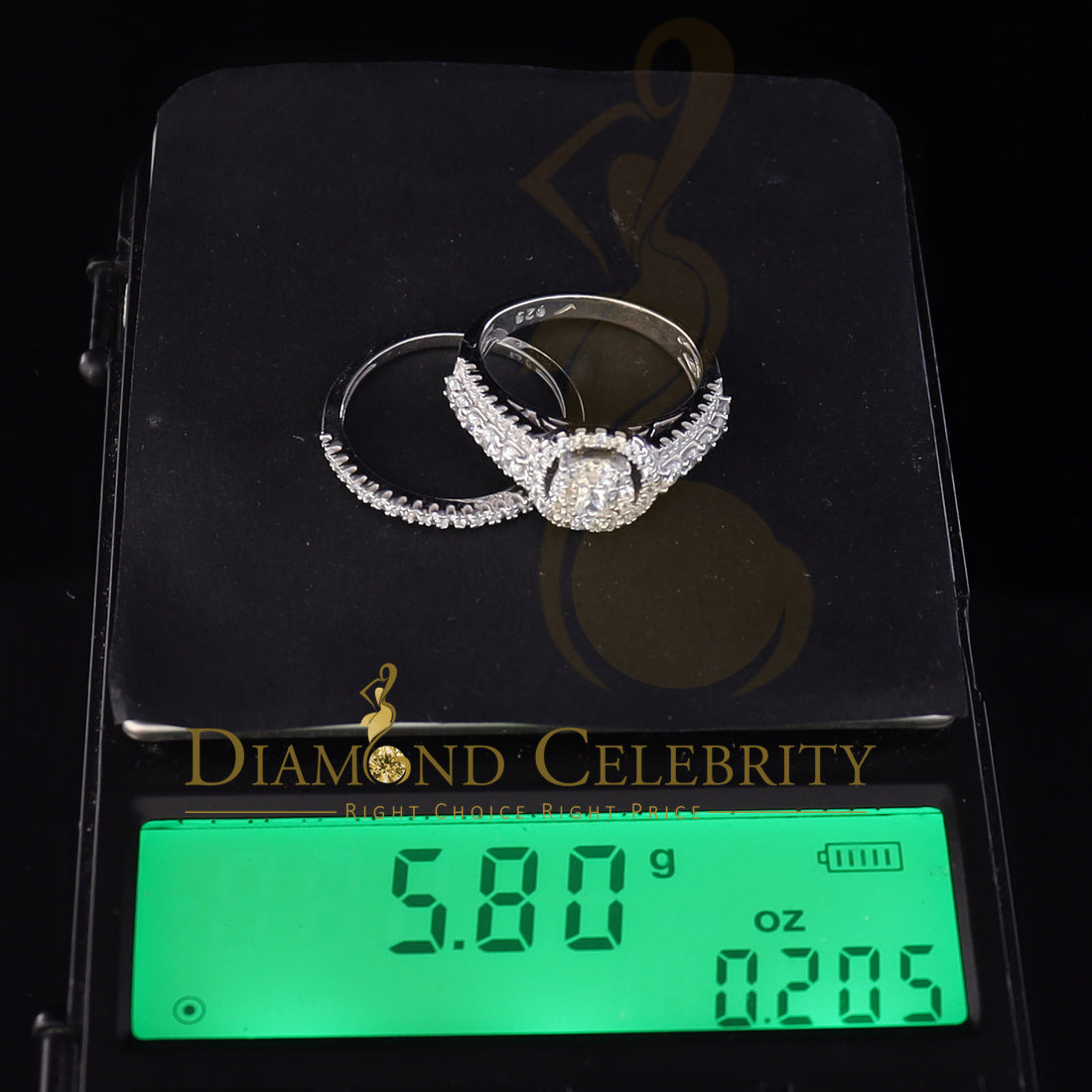 DiamondCelebritees 3.20ct Cubic Zirconia White Silver Womens Round Bridal Womens Ring Size 7
