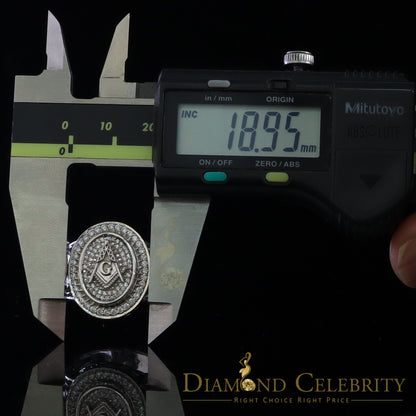 DiamondCelebritees 925 Silver White 1.75ct Cubic Zirconia Oval Wide Band Cocktail Men's Ring SZ 10