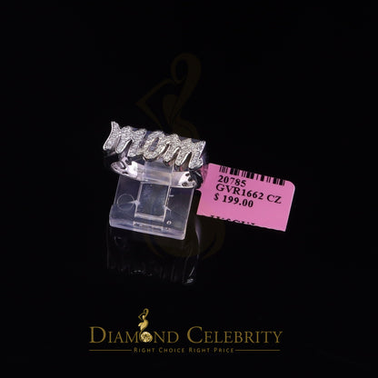 DiamondCelebritees 925 White Silver 0.52ct Cubic Zirconia "MOM" Ring Special Offer @ Mother's Day