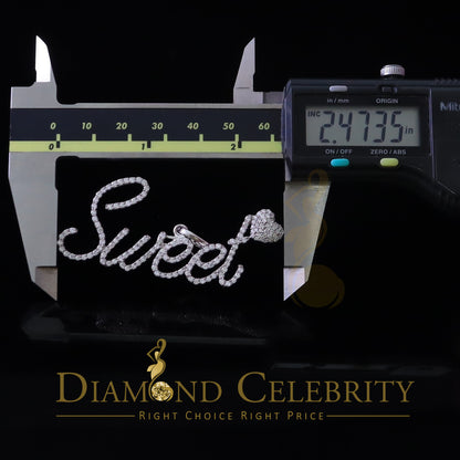 DiamondCelebritees White 925 Fancy Sterling Silver Sweet Tiny Heart Pendant 4.26ct Cubic Zirconia