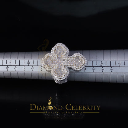 DiamondCelebritees New White 925 Sterling Silver 6.00ct VVS D Moissanite Rings Size 10 Cross Men's