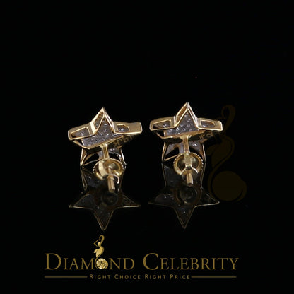 DiamondCelebritees 10K Real Yellow Gold Real Diamond 0.50CT Men's/Women's shape Star Stud Earrings