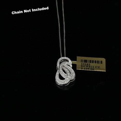 DiamondCelebritees White Sterling Silver Pendant with Charming FASHION Shape 0.28ct Cubic Zirconia