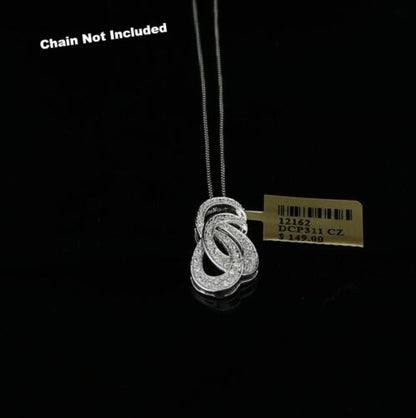 DiamondCelebritees White Sterling Silver Pendant with Charming FASHION Shape 0.28ct Cubic Zirconia