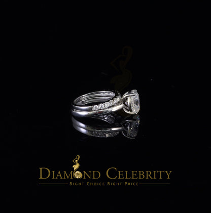 DiamondCelebritees Sterling Silver Mens/ Women Bridal Ring Oval Shape White 5.0ct Moissanite Size 8