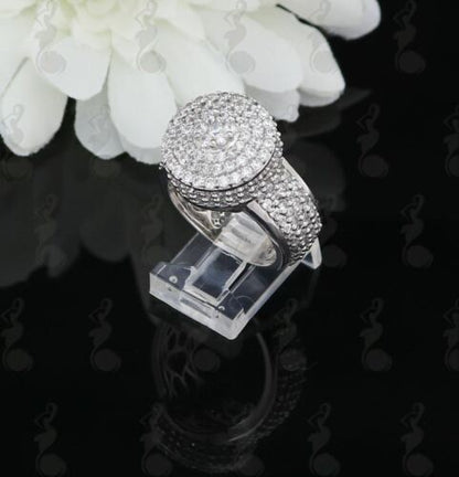 DiamondCelebritees 925 Sterling Silver 9.00ct White Cubic Zirconia Womens Engagement Ring Size 9