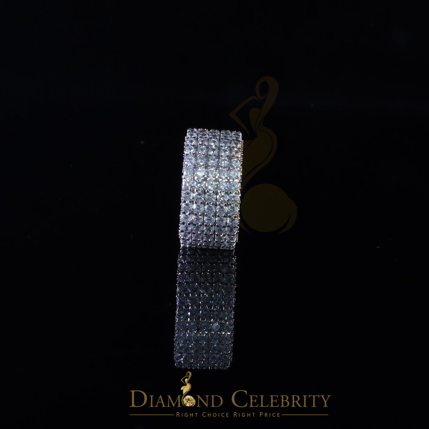 DiamondCelebritees 925 Cubic Zirconia 22.50ct White 925 Sterling Silver Eternity Men's Ring Size 10