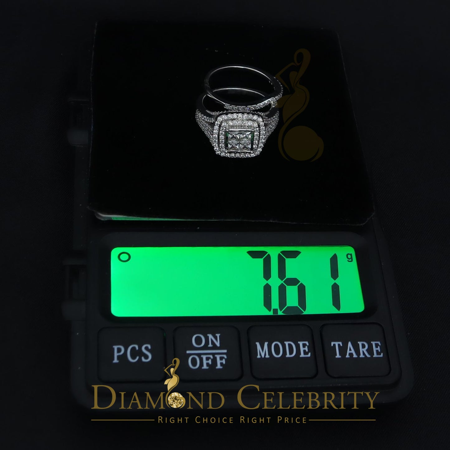 DiamondCelebritees 4.00ct Cubic Zirconia Sterling White Silver Round Engagement Women's Ring Size 8