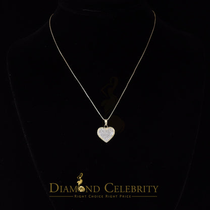 DiamondCelebritees  Real 0.25ct Diamond 925 Sterling Silver HEART Charm Necklace Yellow Pendant