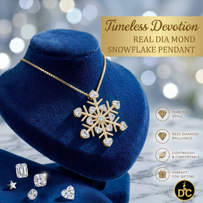 DiamondCelebritees  925 Sterling Silver Genuine 0.01ct Diamond Snowflake Cluster Pendant Necklace