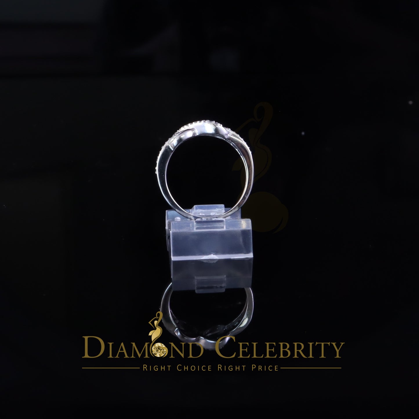 DiamondCelebritees 0.15ct Diamond 925 Sterling Silver Round White Infinity Rings Size 06 For Womens
