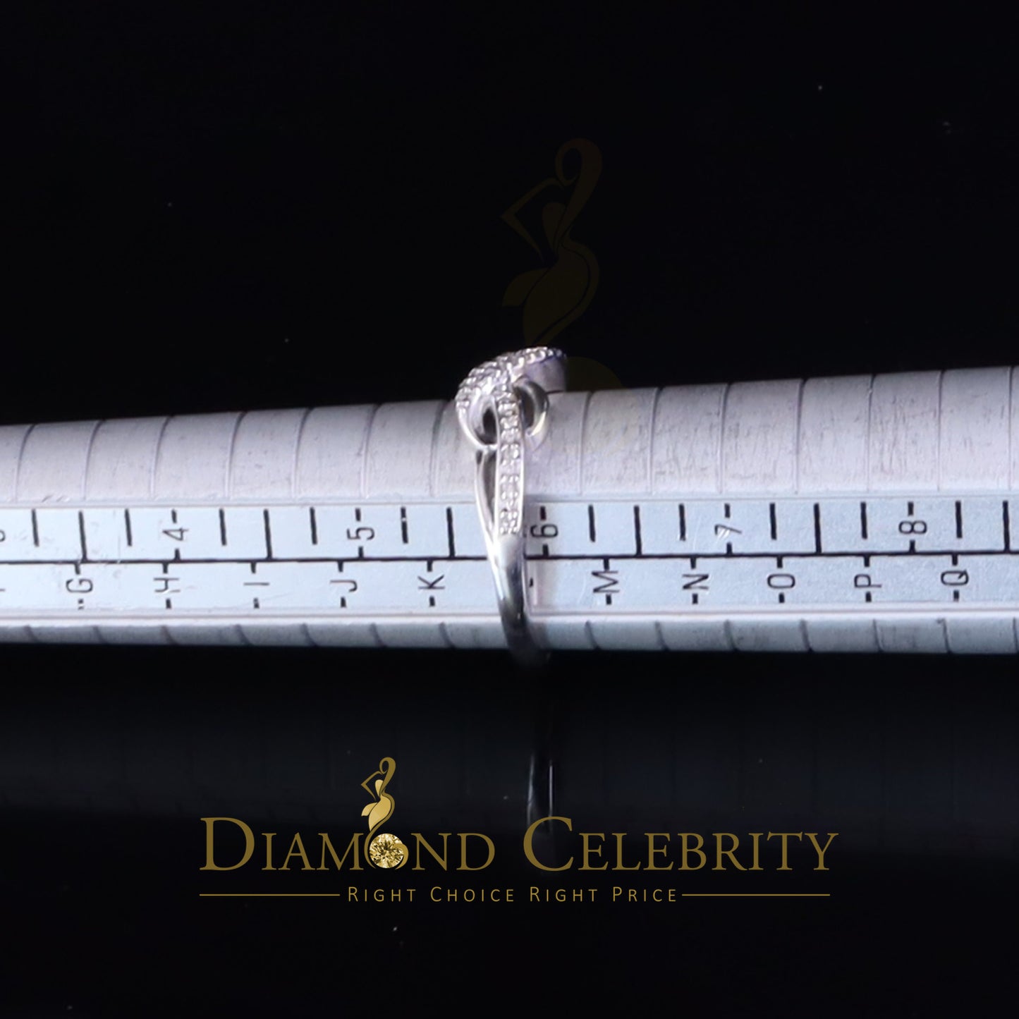 DiamondCelebritees 0.15ct Diamond 925 Sterling Silver Round White Infinity Rings Size 06 For Womens