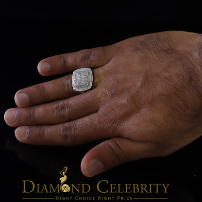 DiamondCelebritees 925 Silver White 2.00ct CZ Wide Square Albion Womens Adjustable Ring Size 7 to 9