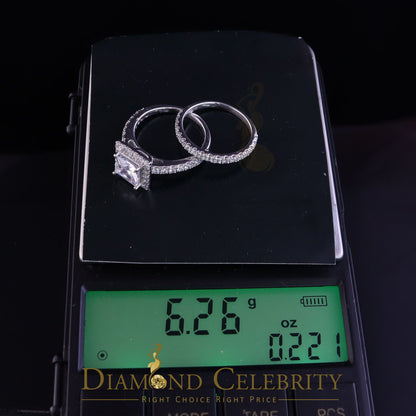 DiamondCelebritees 5.50ct White Cubic Zirconia 925 Sterling Silver Bridal Style Women's Ring Size 7