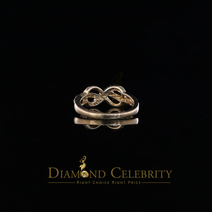 DiamondCelebritees Real Diamond 0.15 CT Womens Sterling Silver Yellow Infinity Engagement Ring SZ 7