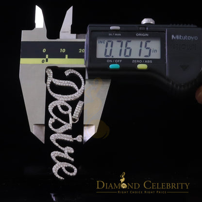 DiamondCelebritees White Desire Letter 925 Sterling Silver Pendant 2.49ct Cubic Zirconia stone